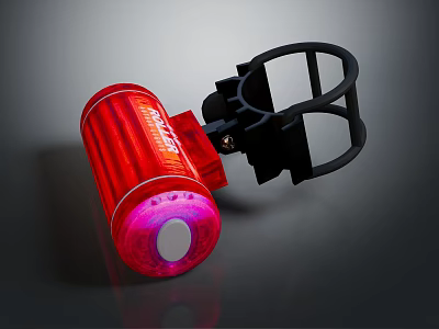 Red Handheld Portable Flashlight As Daily Electrical Appliance With Black Bracket And Bright LED Light 3d model