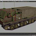 The imaginary enemy PBR American M270 MLRS self-propelled multiple rocket launcher 3d model