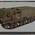 The imaginary enemy PBR American M270 MLRS self-propelled multiple rocket launcher 3d model