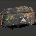 Colorful Green Mountain Utility Bag With Vibrant Patterns Pink Straps And Zipper Closure