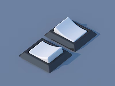 Two Square Shaped White Soap Bars Placed On Dark Base Household Items 3d model