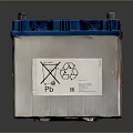 Blue And White Battery With Recycling Symbol And PD Label