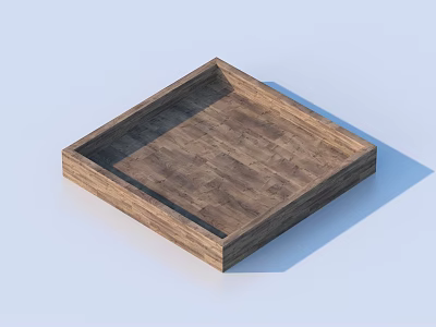 Wooden Square Tray For Home Use With Natural Texture And Simple Design 3d model