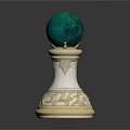 Decorative Green Marble Sphere on Gold White Ornate Base Home Living Essential