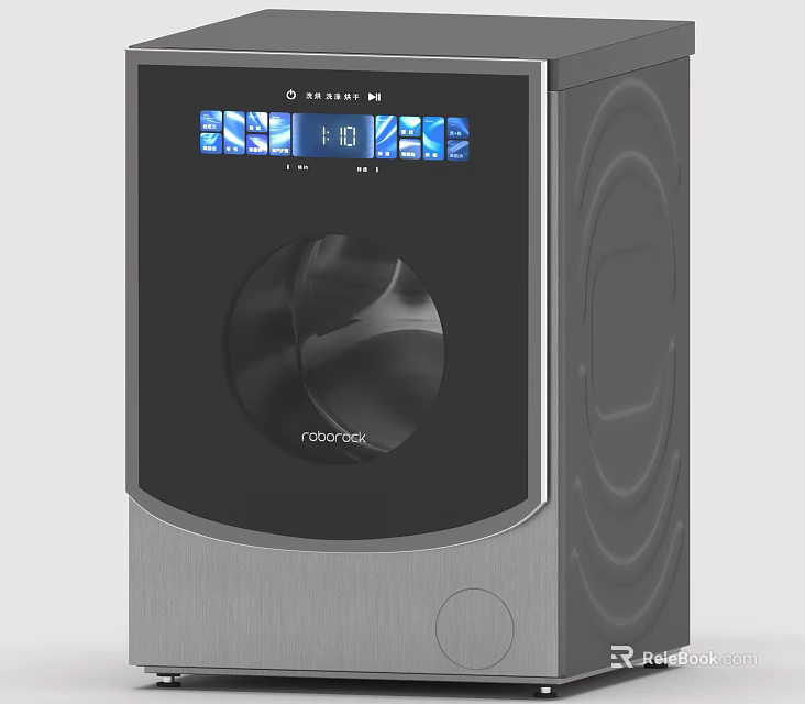Mooovak Modern Household Appliance With Digital Display And Black Silver Design 3d model 