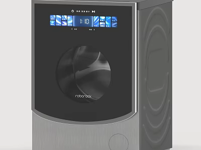 Mooovak Modern Household Appliance With Digital Display And Black Silver Design 3d model