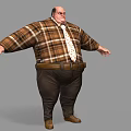 3D Animated Game Character With Plaid Shirt Brown Pants And Belt
