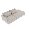 Light Colored Modern Two Seater Sofa With Two Cushions And Black Thin Legs 3d model