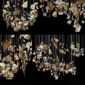 Modern Elegant Gold Silver Leaf Shaped Pendant Lights Hanging Decorative Design