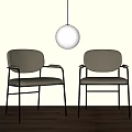 Modern Leisure Chairs With Light Gray Upholstery And Black Metal Frame In Minimalist Interior