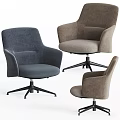 Modern Fabric Office Chairs With Swivel Metal Base In Gray And Brown Tones