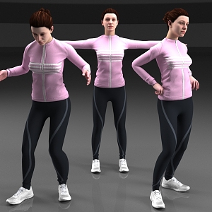 Sport Girl Yoga Pants Girl 3d model