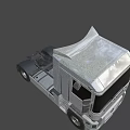 Modern Silver Truck Cab Design With Front Headlights And Wheels