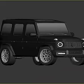 Black Off Road SUV With Square Body Roof Design Silver Wheels And Round Headlights