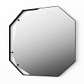 Octagonal Mirror With Gold Frame And Sleek Modern Design For Home Decor 3d model