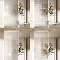Modern partition glass screen partition 3d model
