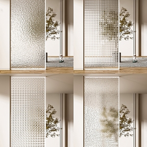 Modern partition glass screen partition 3d model