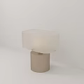 Modern Minimalist Table Lamp With Cylindrical Base And White Rectangular Illuminated Lampshade 3d model