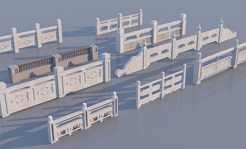 Chinese Railing 3d model