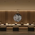 SPA Sauna Relaxing Environment With Wooden Interior Rest Beds And Round Decor
