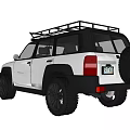 White Off Road Vehicle With Black Roof Rack Front Bumper And Off Road Tires