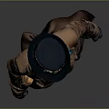 Steampunk Style Character Outfit With Brown Long Coat Top Hat Green Scarf And Leather Gloves