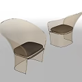 Transparent Acrylic Leisure Chairs With Black Cushioned Seats And Modern Design