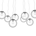Spherical glass combination chandelier 3d model