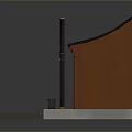 Traditional Wooden Street Kiosk With Black Tiled Roof Street Lamp Traffic Light And Zebra Crossing