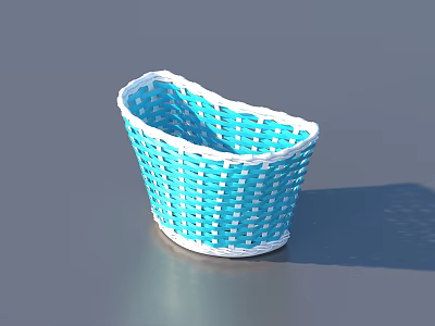 Stylish Blue And White Woven Basket For Home Storage And Decor 3d model