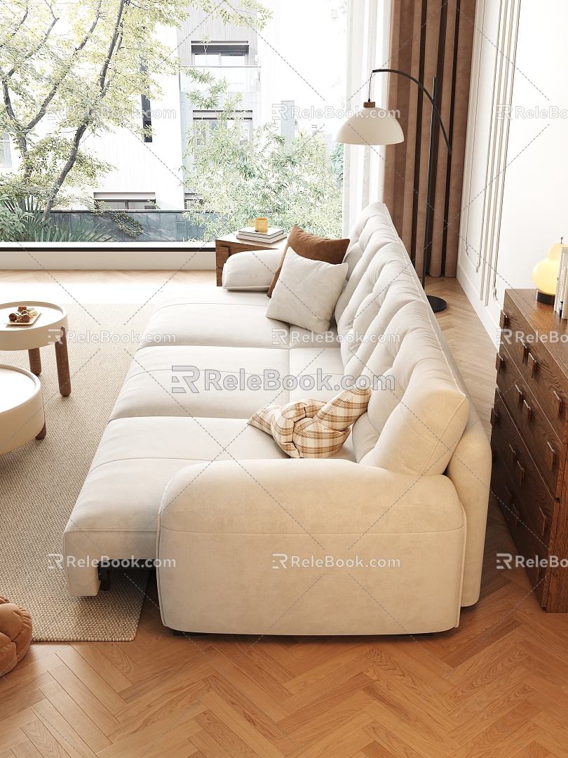 Modern cream style sofa bed model