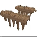 Classical Architectural Structures with Stone Columns Ornate Railings and Symmetrical Platforms