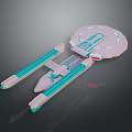 Advanced Futuristic Fighter Jet With Sleek Design Glowing Blue Accents And Circular Structure