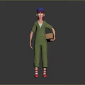 Worker European worker mechanic builder repairman miner digger figure 3d model