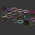 Colorful Fashion Bracelets In Various Styles With Decorative Studs And Crystals