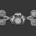 Interstellar Starfighter Spaceship With Twin Engines And Sleek Blue White Design