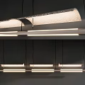 Modern Linear Pendant Lights With Sleek Metal Frame And Frosted Glass Shade Design
