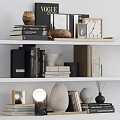 Decorative Ornament Set With Books Clock Vases Wooden Tray And Photo Frames For Home Decor