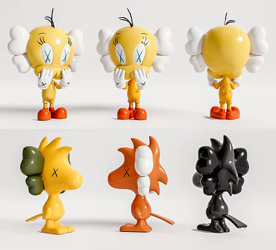 Colorful Collectible Character Dolls With Flower Shaped Heads And Bright Colors 3d model