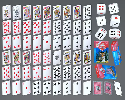 Chess and Card Entertainment Featuring Playing Cards Dice and Various Suits 3d model Chess and Card Entertainment Featuring Playing Cards Dice and Various Suits 3d model
