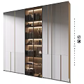 Elegant Contemporary Display Cabinet With Glass Doors Illuminated Shelves And Decorative Items