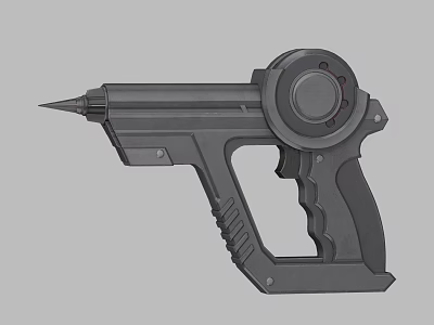 Black Modern Handheld Weapon Design With Ergonomic Grip Trigger And Barrel Structure 3d model