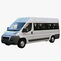 White Commercial Minibus With Multiple Passenger Seats Spacious Windows And Rear View