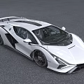 Lamborghini White Sports Car Aerodynamic Sleek Body Scissor Doors Modern Headlights Design