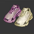 Light Colored Retro Sneakers with Black Accents and Air Cushion Sole Lace Up Sports Shoes