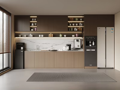 Modern Italian Minimalist Tea Room Coffee Maker 3d model