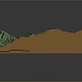 Detailed Terrain 3D Model With Green Mountains Valleys And Vegetation Cover