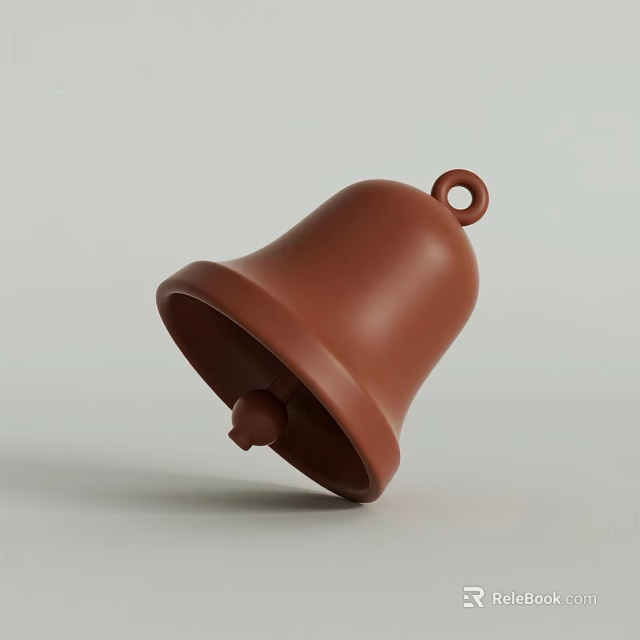 Brown Terracotta Bell Shaped Decorative Ornament Set For Home Decor Accent 3d model 