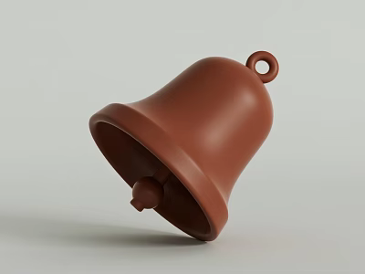 Brown Terracotta Bell Shaped Decorative Ornament Set For Home Decor Accent 3d model