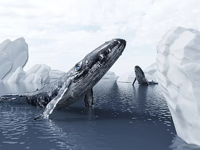 modern whale marine whale 3d model